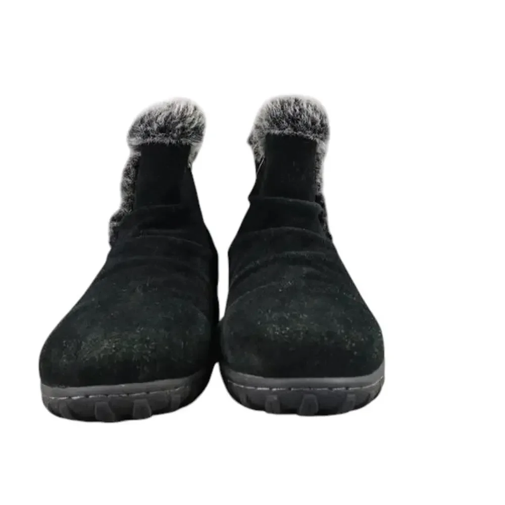 Khombu Shoes Womens 8 Boots Winter Leather Faux Fur Lisa Classic Comfort Black